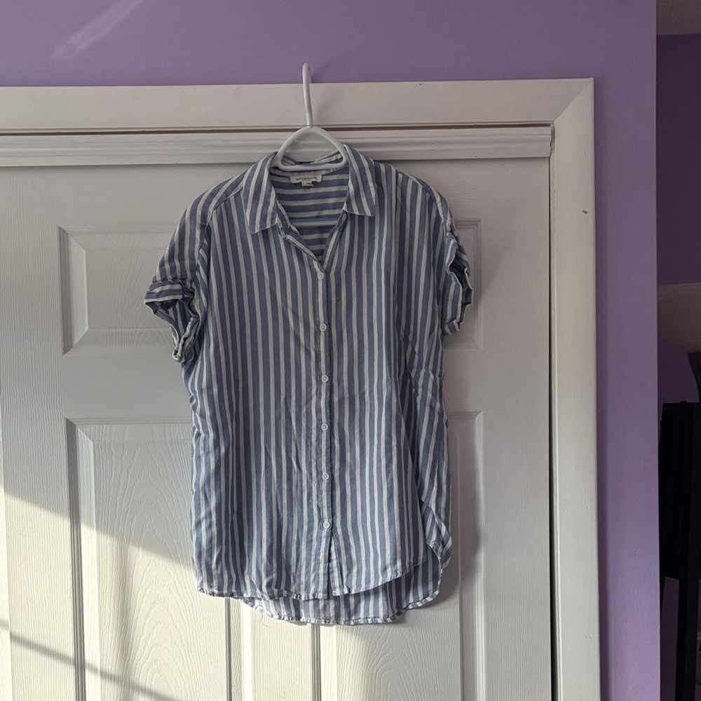 Beachlunchlounge Blue and White Striped Shirt